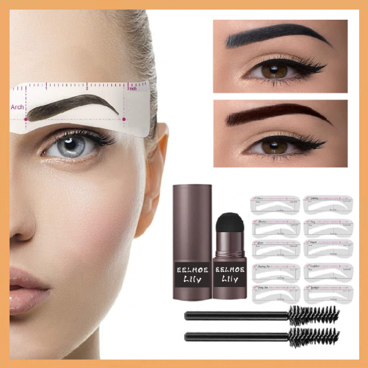 Professional One Step Eyebrow Stamp Shaping Set Enhancer Waterproof Makeup