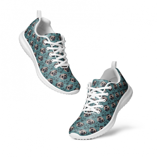 Maddog Stylz Pug-nose Custom Pattern Women's Athletic Shoes - Stylish and Comfortable Footwear for Dog Lovers
