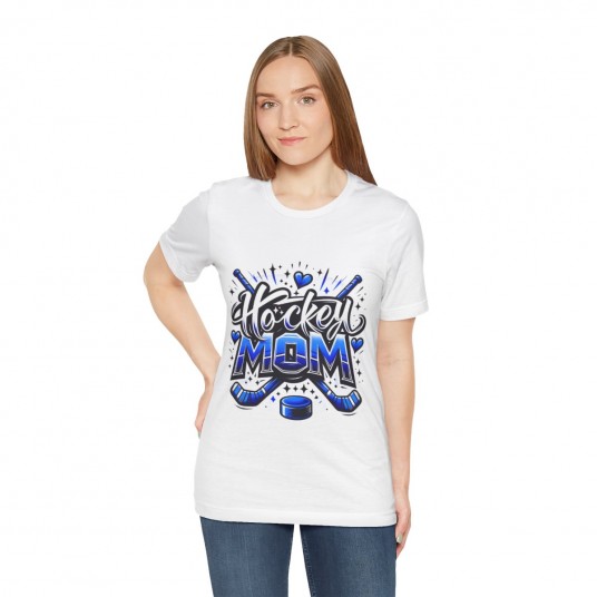 Blue Hockey Mom Tee