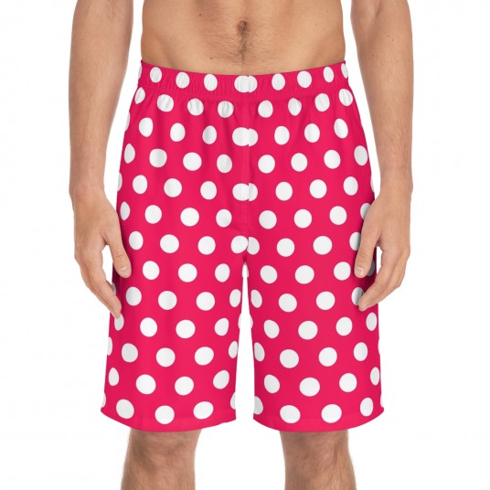 Red Polka Dot Board Shorts  AOP 