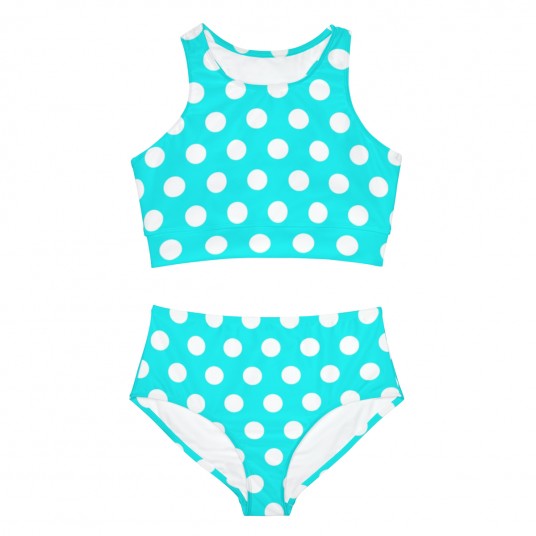 Aqua Polka Dot Sporty Set 