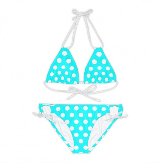 Aqua Polka Dot Bikini Set 