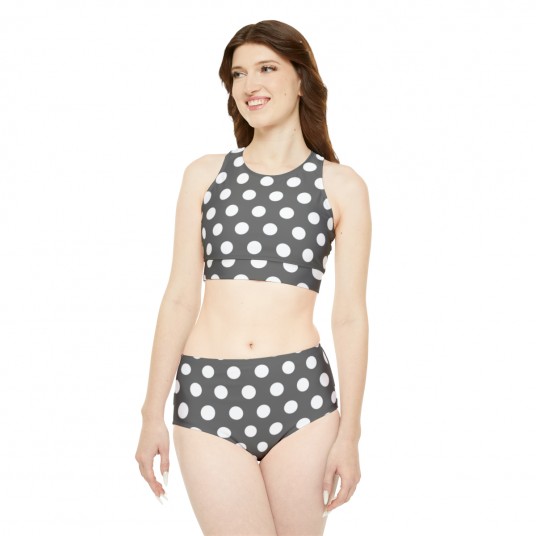 Grey Polka Dot Sporty Set