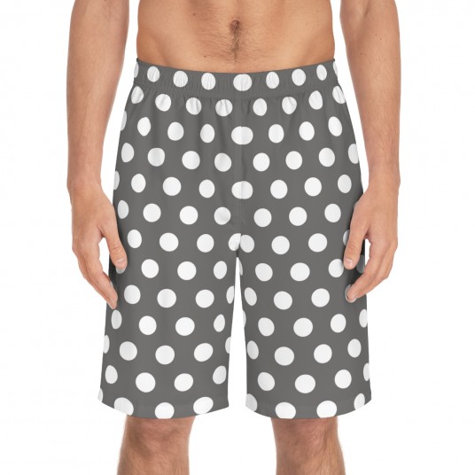 Grey Polka Dot Board Shorts