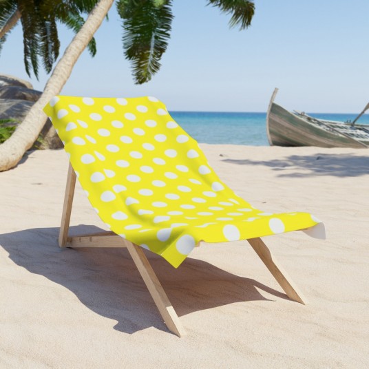 Yellow Polka Dot Beach Towel