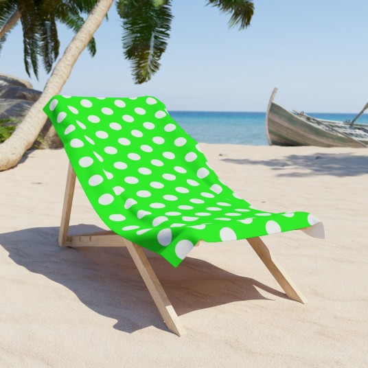 Lime Polka Dot Beach Towel