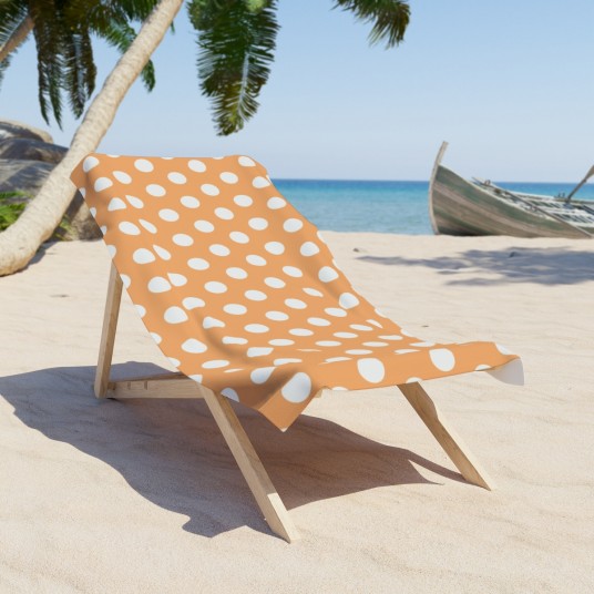 Tan Polka Dot Beach Towel