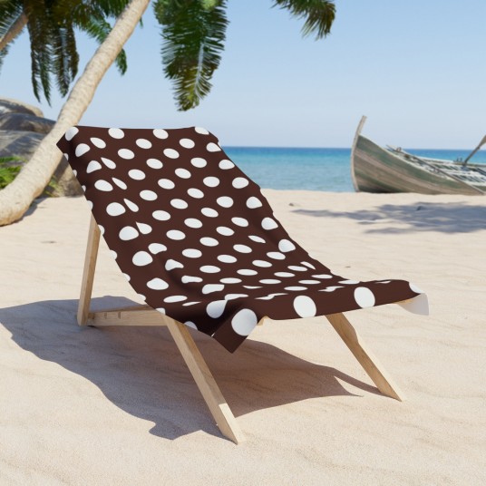 Black Polka Dot Beach Towel
