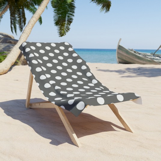 Grey Polka Dot Beach Towel