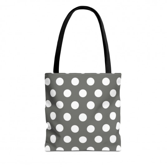 Grey Polka Dot Tote Bag  AOP 