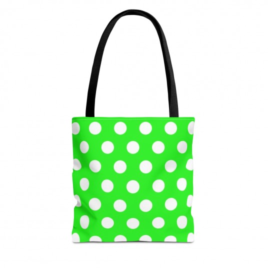 Lime Polka Dot Tote Bag 