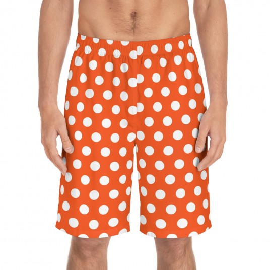 Orange Polka Dot Men s Board Shorts