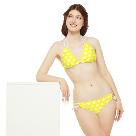 Yellow Polka Dot  Bikini Set
