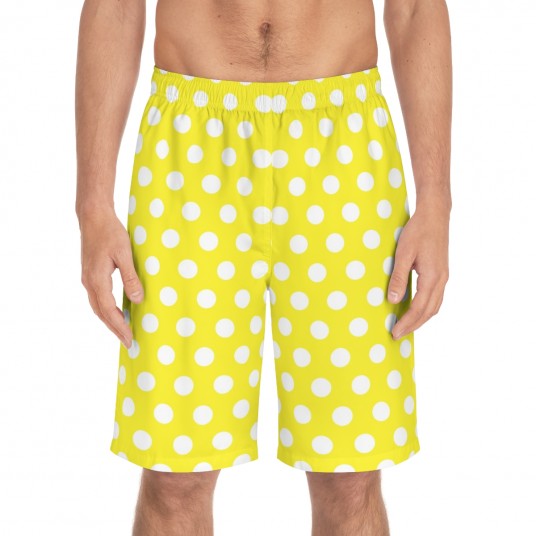 Yellow Polka Dot Board Shorts