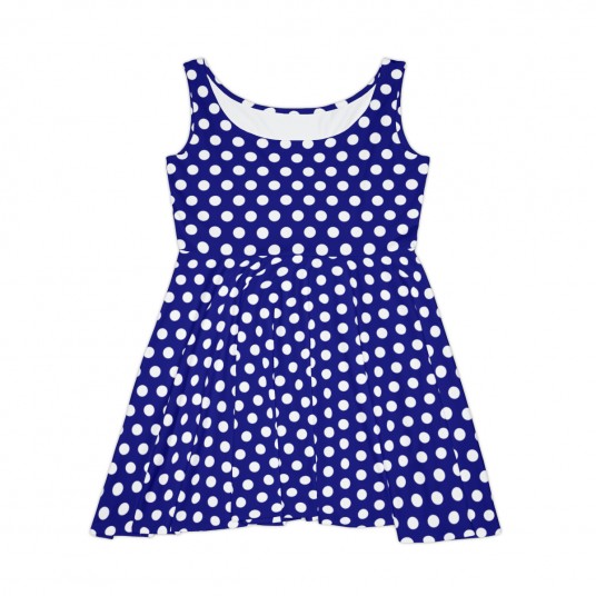 Blue Polka Dot Skater Dress 