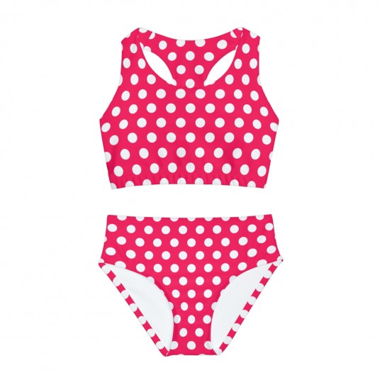Girls Red Polka Dot Swimsuit 