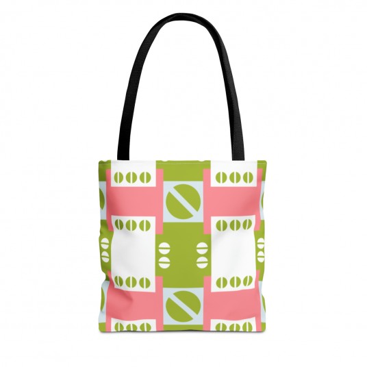 Pink and Gree Screw Heads Tote Bag 