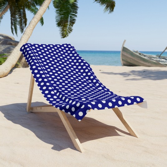 Blue Polka Dot Beach Towel