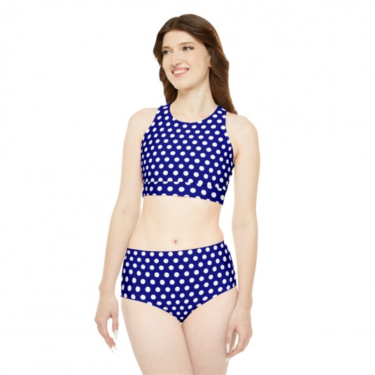 Blue Polka Dot Sporty Set
