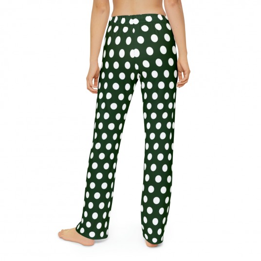 Kids Green Pollka Dot Pajama Pants