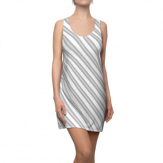 Silver diagonal Racerback Dress