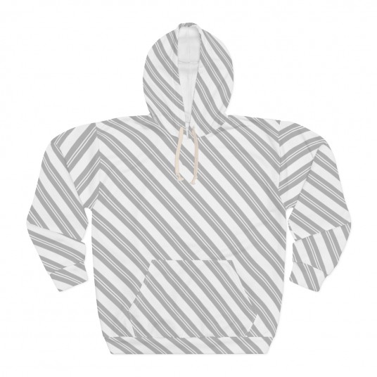 Silver Diagonal Pullover Hoodie