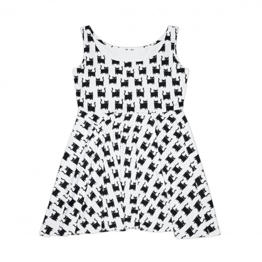 Women s Black Cat Skater Dress 