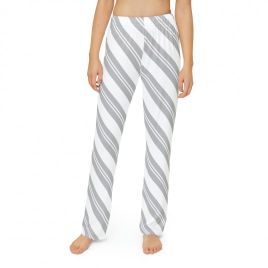 Kids Silver Diagonal Pajama Pants