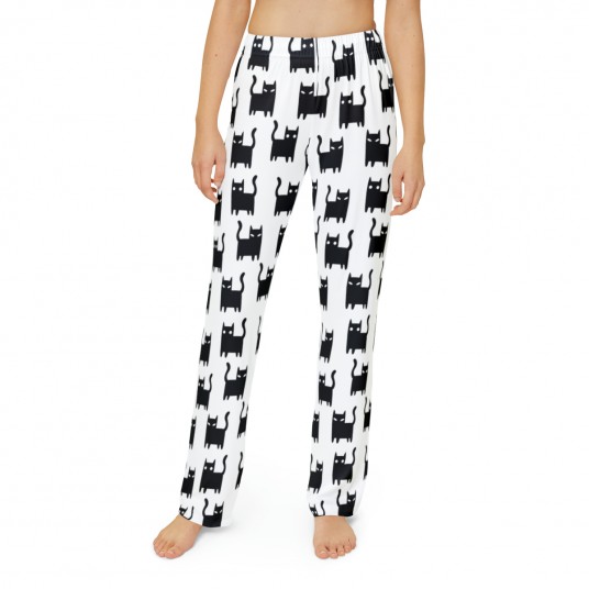 Kids Black Cat Pajama Pants 