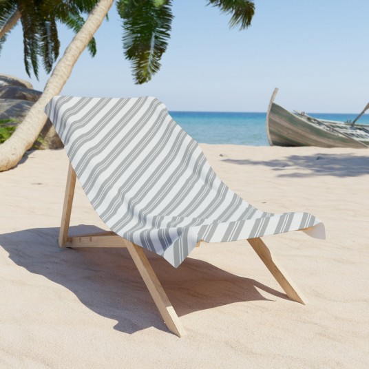 Silver Diagonal Beach Towel