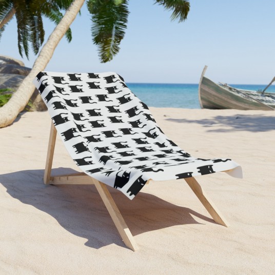 Black Cat Beach Towel