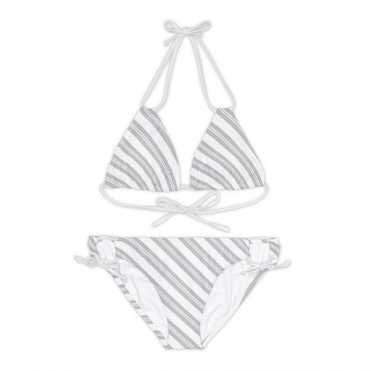 Silver Diagonal Bikini Set