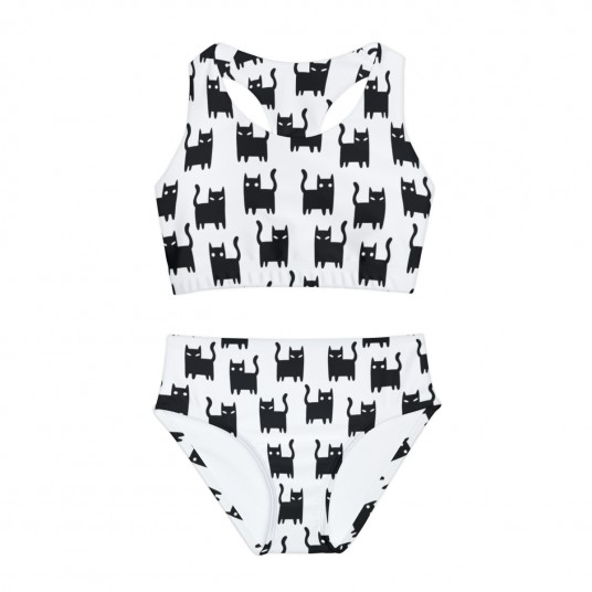 Girls Black Cat Swimsuit 