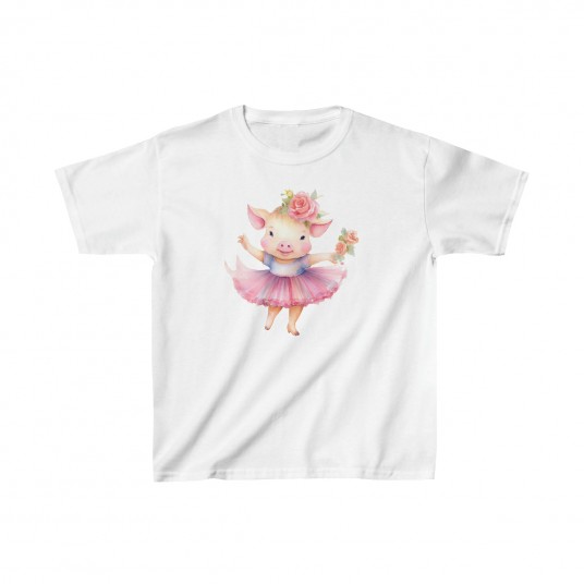 Kids Pig Ballerina  2 Tee