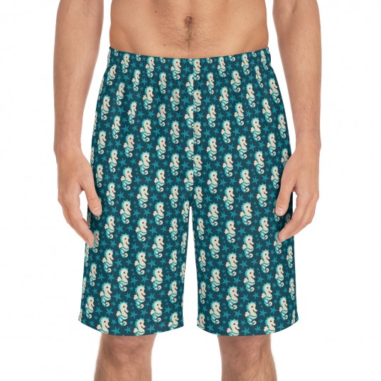 Seahorse Dark Blue Board Shorts 