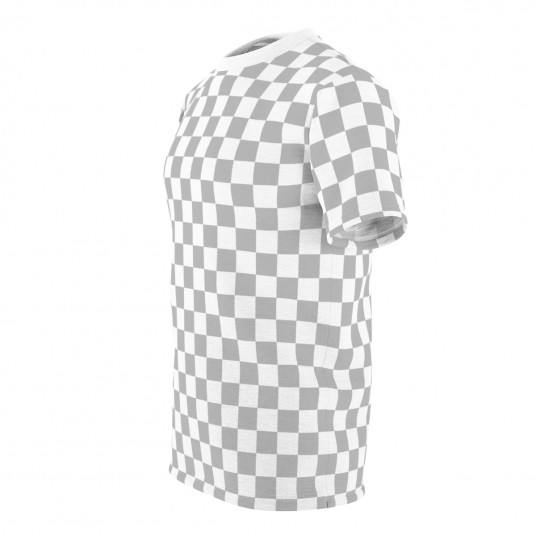 Unisex Silver Checkered Tee 