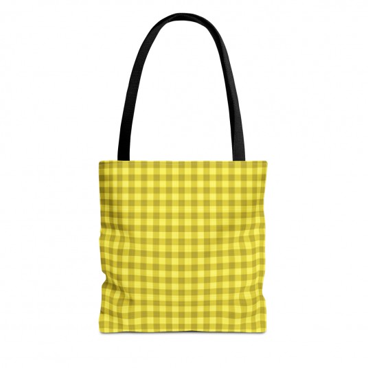Yellow Plaid Tote Bag 