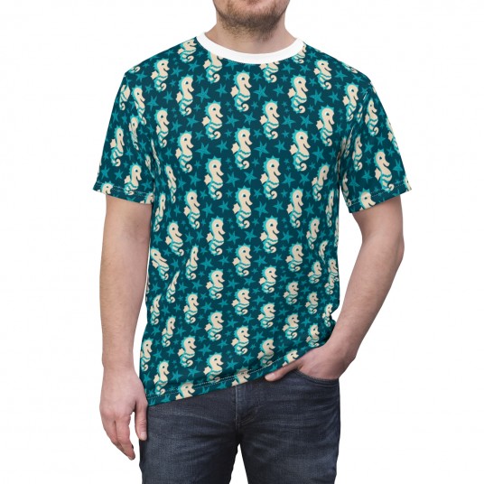 Seahorse Teal Tee 