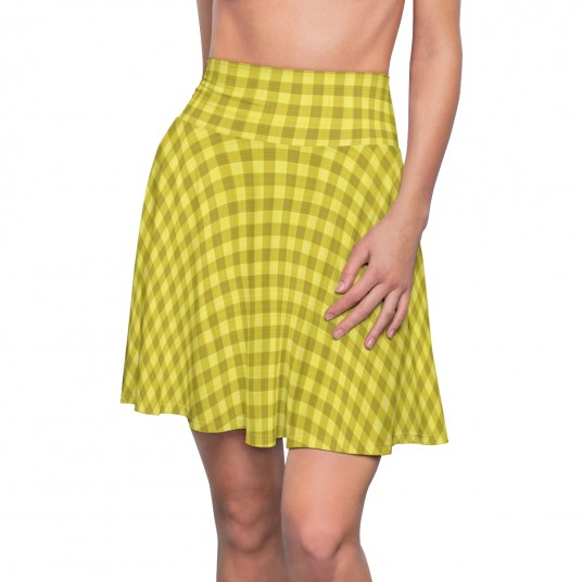 Yellow Plaid Skater Skirt 