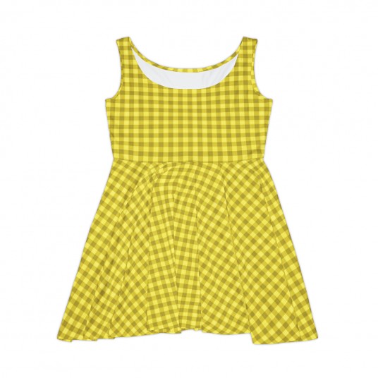 Women s Yellow Plaid Skater Dress 