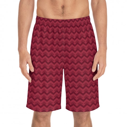 Men s REd Chevron Board Shorts