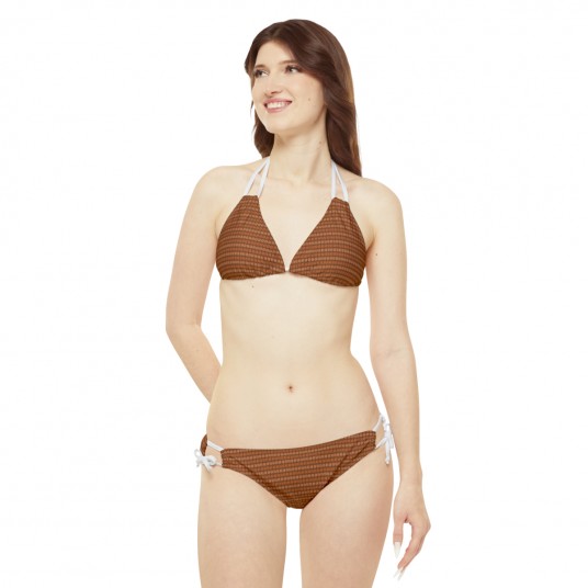 Coffee Stripes Bikini Set