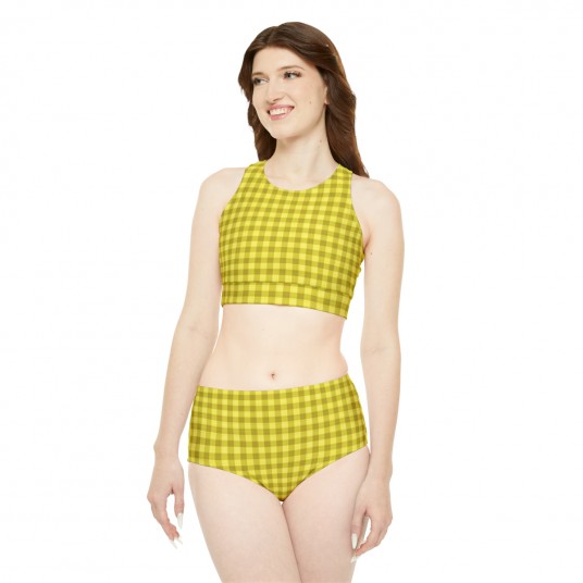 Yellow Plaid Sporty Set 