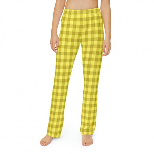 Kids Yellow Plaid Pajama Pants 