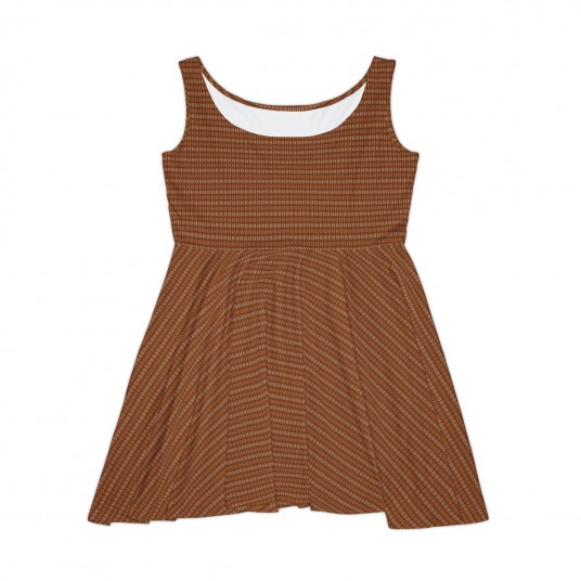 Women s Coffee Stripes Skater Dress 