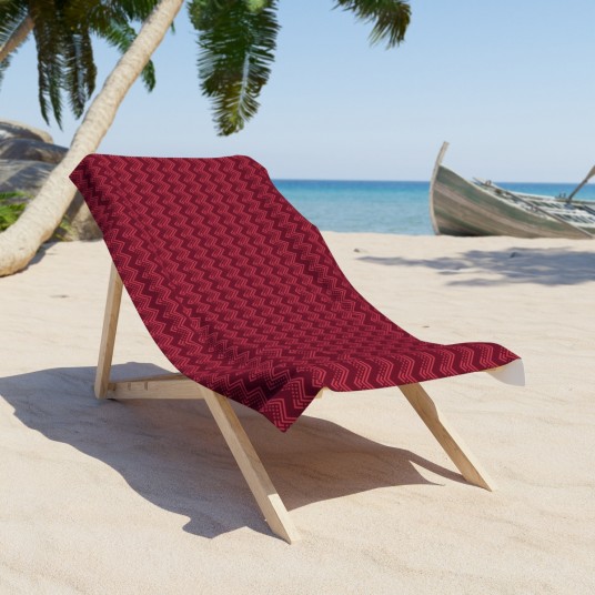 Burgundy Chevron Beach Towel