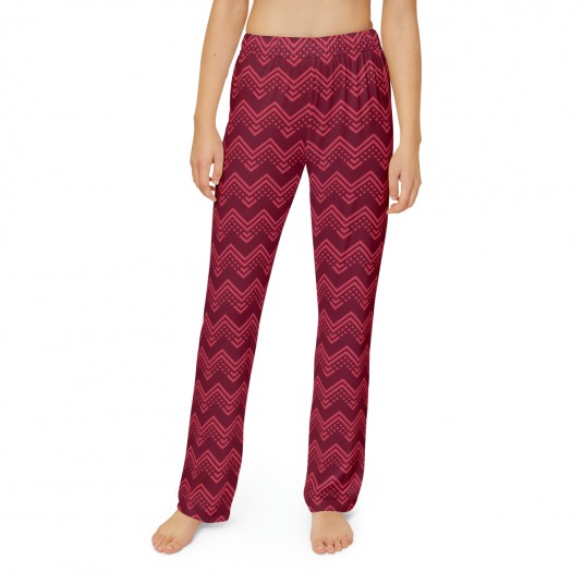 Kids Burgundy Chevron Pajama Pants 