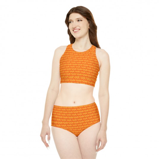 Curly Lines Orange Sporty Set 