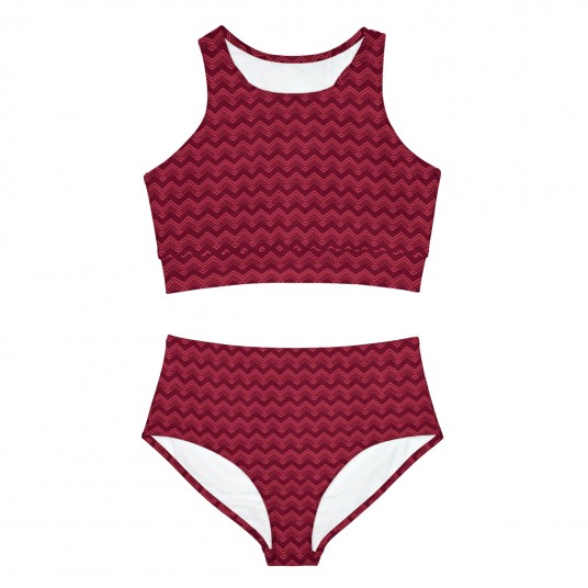 Burgundy Chevron Sporty  Set 