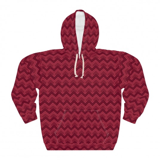 Burgundy Chevron Pullover Hoodie 
